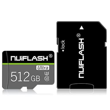 512GB Carte mémoire de Carte TF Card 512 Go Classe 10 Carte mémoire avec Adaptateur SD pour Le téléphone, la caméra, Le Drone, la Console