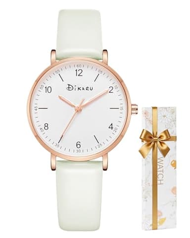 CIVO Montre Femme Blanche Etanche: Montre Femme Analogique - Cuir Montre Quartz Élégant