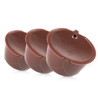 SIBOMTEX Lot de 3 dosettes de café réutilisables rechargeables compatibles avec Dolce Gusto avec brosse, cadeau pour les amateurs de café