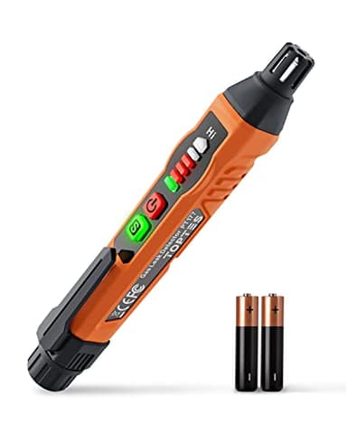 Détecteur de Gaz Naturel, TopTes PT177 Détecteur de Fuite de Gaz avec Alarme Sonore et Visuelle, Portable Détecteur de Gaz à Pile Propane, Butane, Méthane pour Camping Car (Pile x2 Incluse) - Orange