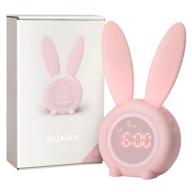 YONGYAO Réveil pour Enfants, Reveil Lapin Lumineux pour bébé Enfants avec Motif de Lapin Mignon pour reveil Enfant Fille de la lumière Réveil Fonction Snooze Aimant Installation Timed Pink