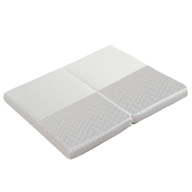 Merax Matelas pliable 140 x 200/100 cm - Ergonomique, certifié Oeko-Tex, tissu nid d'abeille, respirant, dureté H3, blanc, emballage de compression