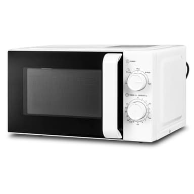 SMETA Micro-ondes, 20L Micro Onde, Sans Grill, Revêtement, 700 W de Puissance, 5 Niveaux, Minuterie 35 Minutes, Mode Décongeler par Temps/Poids, Finition Blanc