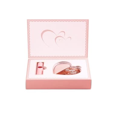 Coffret Cadeau Parfum et Rouge à Lèvres pour Femme, Ensemble Luxe Eau de Parfum et Lipstick Matte, Idéal pour Saint-Valentin, Anniversaire, Parfum Feminin et Maquillage (A)