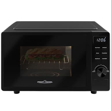 ProfiCook Four à micro-ondes avec grill | 20 litres | Micro-ondes sans plateau tournant | Micro-ondes noir avec minuterie et fonction décongélation | Grille incluse : 23 x 20cm,1150W | PC MWG 1278