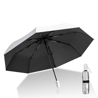FuxFuis Parapluie Anti UV, Parapluie Automatique Pliant UPF 50+ Ombrelle Anti-UV avec Revêtement Argenté Parapluie Automatique Compact Parapluie Anti Tempête Parapluie Pliant Anti Vent