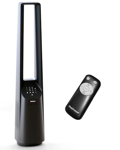 Pro Breeze Ventilateur Colonne Sans Pale - Ventilateur Tour Silencieux, Hauteur 101 cm avec 6 Vitesses, Oscillation 60°, Ventilateur Sans Lame Rafraichisseur d'Air Bladeless Noir