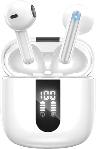 JBES Ecouteurs Bluetooth sans Fil, Écouteurs sans Fil Bluetooth 5.4, 6 Micro ENC Anti Bruit, Basses Puissantes, 60H de Lecture, étanchéité IP5, Oreillette pour iphone Android (P8)