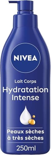 NIVEA Lait corps Hydratation Intense 72H (1 x 250 ml) — Lait Nourrissant à l'Acide Hyaluronique pur & Huile d'Amande Douce — Crème hydratante corps pour peaux sèches à très sèches