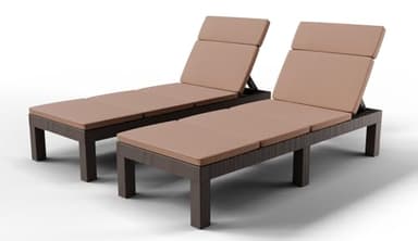 Luxirest Lot de 2 Bain de Soleil Chaise Longue Jardin Exterieur - Dossier réglable - avec Coussin