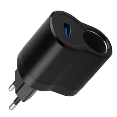 Adaptateur Allume-Cigare 220 V vers 12 V, Convertisseur CA vers CC avec Prise Secteur UE, Transformateur 220V vers 12V Allume Cigare, Chargeur Universel pour Voiture, GPS Caméra USB