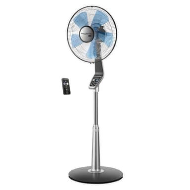 Rowenta VU5670F0 Ventilateur sur Pied Turbo avec Télécommande Silence Extrême 40 cm Silencieux Minuterie Oscillation 5 Vitesses 70W Ventilation Gris et Noir