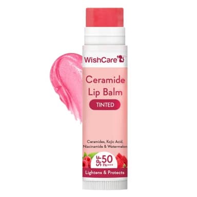 WishCare Baume à lèvres teinté céramide avec SPF50 PA+++ – Acide kojique et niacinamide – pour éclaircir et protéger les lèvres 5 g
