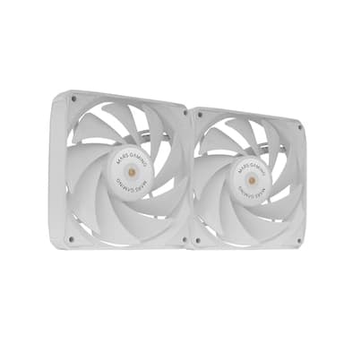 Mars Gaming MF-NCLX2, Kit 2x Ventilateurs Ultra-Silencieux 120mm, Design Pales Hybrides, Ventilateurs 2en1 avec Roulement FDB Cuivre Hyper-Équilibré, Système Connexion PWM, Pads Anti-Vibration, Blanc