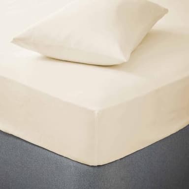 Tony's Textiles Drap Housse - Flanelle 100% Coton peigné - Confort - 1 pièce - Crème - lit 2 Personnes (UK)