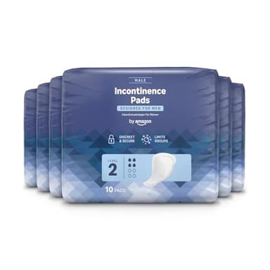 By Amazon Men Incontinence Pads - 60 Pads (6 Packs of 10)