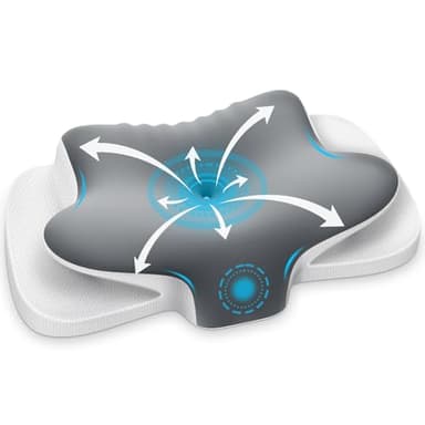Ehomfory Oreiller Ergonomique Cervical 2 en 1 Oreiller Memoire Forme pour la Nuque, Coussin pour Dormir sur Le côté, Le Dos et Le Ventre, 65x37x10/12cm, Gris