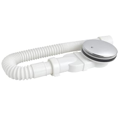 Ensemble de bonde de douche 90MM, SopimusZ extra plate évacuation ensemble trou d'évacuation pour receveur de douche, siphon avec système anti-odeurs, tamis à cheveux, tuyau flexible, couvercle chromé