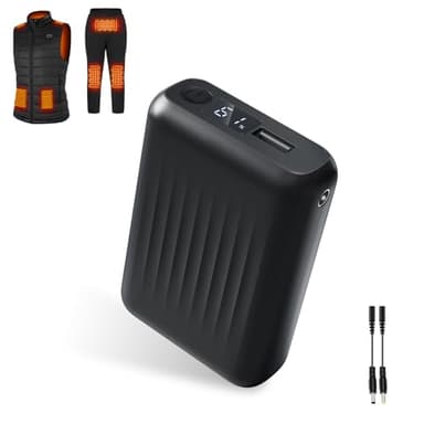 Pack de batterie pour gilet chauffant de 18400mAh, pack de batterie 5V / 7.4V / 9V / 12V pour gilet chauffant compatible avec TODWARM et vapesoon, batterie externe portable pour veste chauffante