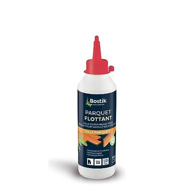 Bostik - Colle Vinylique Parquet Flottant - Collage de Parquets et Sols Stratifiés en Pose Flottante - Résistant à l'humidité - Prise rapide - Biberon 500 ml