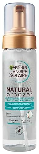 GARNIER Ambre Solaire - Natural Bronzer - Mousse Autobronzante Hydratante - Hâle Progressif & Sur-Mesure - Eau de Coco & Glycérine - Vegan & Cruelty Free - Visage & Corps - 200 ml