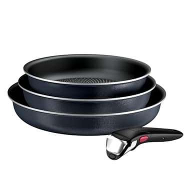 Tefal Ingenio Enjoy, Batterie de cuisine 4pièces, Poêles et casseroles légères, Technologie Light Tech, Poignée amovible, L7239143