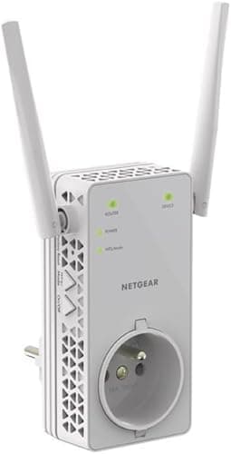 NETGEAR Répéteur WiFi (EX6130), Amplificateur WiFi AC1200, WiFi Booster, jusqu'à 90m² et 20 appareils, repeteur WiFi Puissant, Prise de Courant Intégrée, Compatible Toutes Box