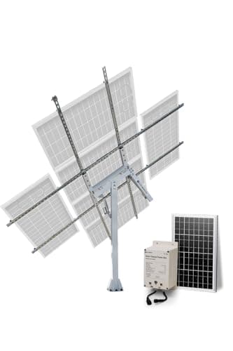 ECO-WORTHY Tracker Solaire Avec Power Box Solar Tracker Dual-AXIS Support Panneau Solaire pour Toit, Balcons, Jardin, Maison, Support de suivi à deux axes 40% de puissance en plus