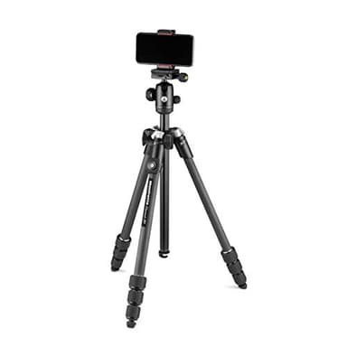 Manfrotto Element MII Trépied pour Appareil Photo en Carbone avec Rotule et Bluetooth, Support pour Smartphone et Téléphone, Stabilisateur pour Appareil Photo Compact CSC, DSLR