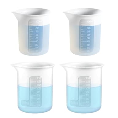 Lot de 4 doseurs de lessive - 2 boules de lavage pour lessive liquide - Gobelets doseurs en silicone - Capacité : 150 ml - 100 ml - Pour lessive liquide, bricolage, bricolage, cire, cuisine