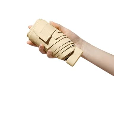 Maibar Compact Parapluies pliants Ombrelle anti uv femme Mini UPF 50 Léger Le petit Portable Parapluies (Beige)