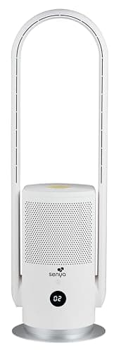 Senya Ventilateur Sans Pale 2-en-1 – Purificateur d’Air HEPA, 9 Vitesses, Ultra Silencieux, Oscillant 80°, Télécommande – Design Moderne, Minuteur, Sécurité Enfants, SYWB-AP006