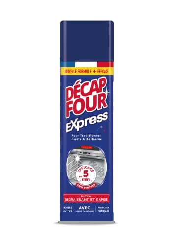 DECAPFOUR Express - Ultra-Dégraissant et Rapide - Mousse Active - Idéal pour Fours Traditionnels, Inserts et Barbecues - Super Puissant - Efficace en 5 min - Fabriqué en France - Aérosol 500 mL