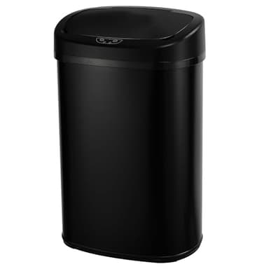 KITCHEN MOVE Poubelle de cuisine automatique 58L MAJESTIC grande capacité noir mat en acier INOX avec cerclage