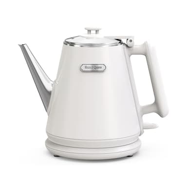 Hazel Quinn Bouilloire Electrique, 304 Acier Inoxydable et Sans BPA, Sans Fil et Avec Arrêt Automatique, Parois Doubles, 1 Litre 1360 Watts, Blanc Perle