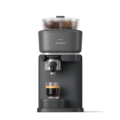 Machine à expresso Philips Baristina Variety - Bac à grains Double compartiment, Broyeur intégré, 16 bars, Nettoyage facile, Expresso et Lungo, noir/porte-filtre noir (BAR320/60)