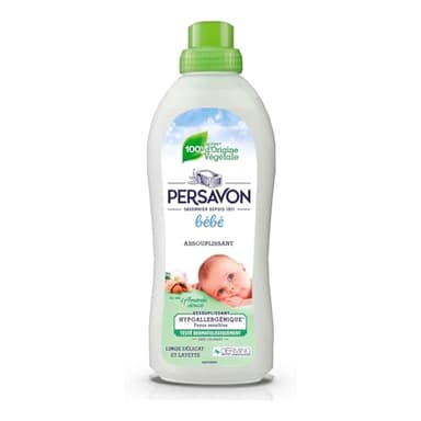 Persavon - Bébé Assouplissant, au Lait d'Amande Douce, Linge Délicat et Layette, Hypoallergénique, Peaux Sensibles, Sans Colorant - 750 ml, 750.00 ml (Lot de 1)