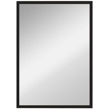 HOMCOM Miroir Mural rectangulaire 50 x 70 cm, Cadre en Bois Noir, idéal pour la Salle de Bain, Salon ou Chambre