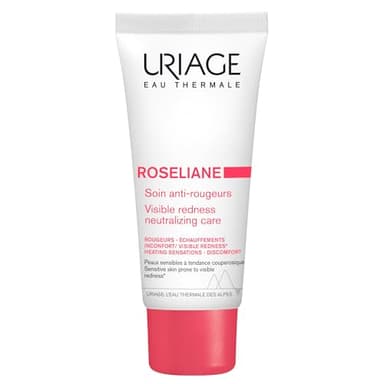 Uriage Roseliane Crème Anti-Rougeurs - Beurre de Karité, Extraits de Ginseng et d'Algues - Apaise, Hydrate, Réduit Visiblement les Rougeurs - Crème Visage Riche - Confort Durable - Non Comédogène 40ml