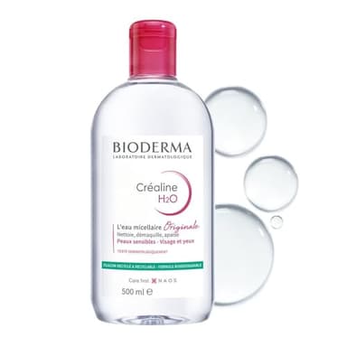 Eau Micellaire 500ml Crealine H2O Peaux Sensibles, Normales à Mixtes Bioderma