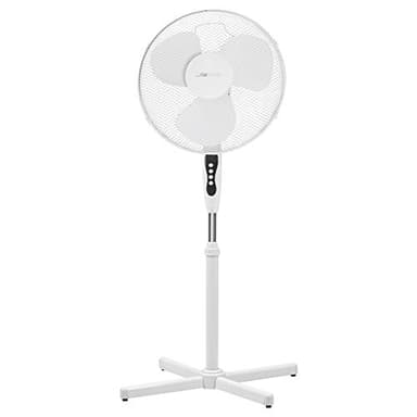 Clatronic Ventilateur sur pied | silencieux | diamètre 40 cm | oscillant/rotatif | hauteur + angle d'inclinaison réglables | grille de protection métallique | 45 watts | VL 3603 S | blanc