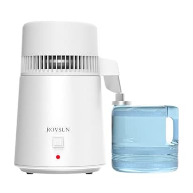 ROVSUN Distillateur d'eau de comptoir de 4 L avec récipient sans BPA et intérieur en acier inoxydable pour un usage domestique, filtre purificateur de machine à eau distillée 750 W, machine à eau pure