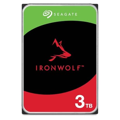 Seagate IronWolf 3To, Disque dur interne NAS HDD, CMR 3.5 Pouces, SATA 6Goit/s 5 400 tr/min, 64 Mo de mémoire cache, pour NAS RAID, Ouverture Facile, Services Rescue (ST3000VNZ06)