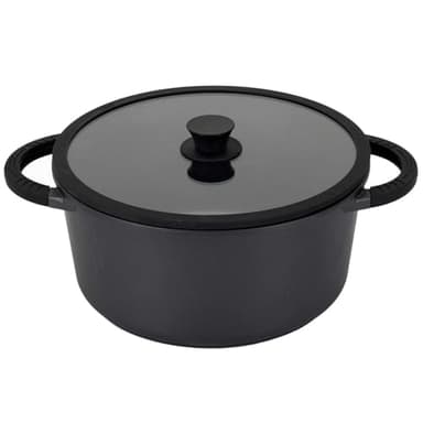COOK CONCEPT - KC25461 Faitout en Fonte d'Aluminium 28 cm - pour Ragoûts et Soupes - Design Moderne - Compatible Tous Feux - Facile à Nettoyer - Couleur Noire
