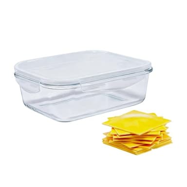 ZoeQide Boîte à fromage pour réfrigérateur en verre borosilicate - Boîte à fromage transparente avec couvercle hermétique, étanche aux odeurs et lavable au lave-vaisselle - Boîte de conservation pour