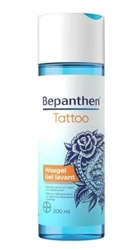 BepanthenTattoo Gel Lavant - Nettoyant doux tatouage - Nettoie, Apaise et Protège - pH neutre, Sans savon, sans parfum, sans colorant - Soin hygiénique post-tatouage - Maxi Format 2x200ml