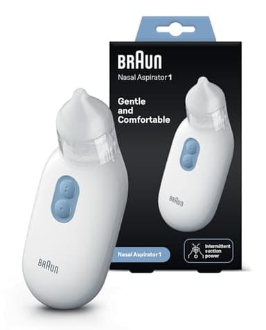Braun Mouche-bébé 1 | Élimine le mucus | Débouche le nez | Aspiration électrique | 2 x d’aspiration | 2 tailles d’embouts | Nouveau-nés, bébés et enfants | Lavable au lave-vaisselle | BNA100