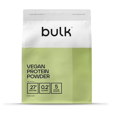 Bulk Vegan Protein Powder, Shake protéiné végétal, Unflavoured, 1 kg, New & Improved Formula