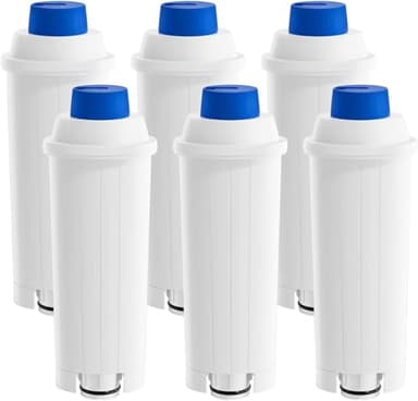 AquaHaven Lot de 6 filtres à eau de remplacement pour machines à café Delonghi - Compatibles avec Delonghi Magnifica S, Dinamica, Eletta Explorer, ECAM, ETAM, BCO, filtre DLSC002 - Filtre à eau pour