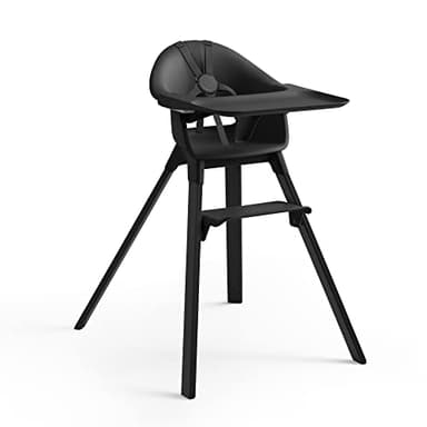 Chaise haute Stokke Clikk, Noir minuit - Chaise haute tout-en-un avec plateau + harnais - Légère, durable, ergonomique et facile à transporter - utilisable pour les 6-36 mois, jusqu’à 15kg